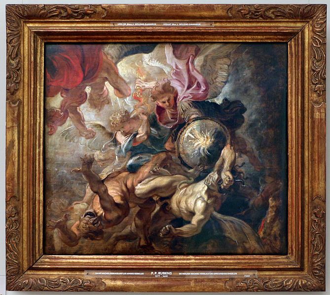 Rubens san michele scaccia gli angeli ribelli bozzetto per il soffitto della chiesa dei gesuiti ad anversa