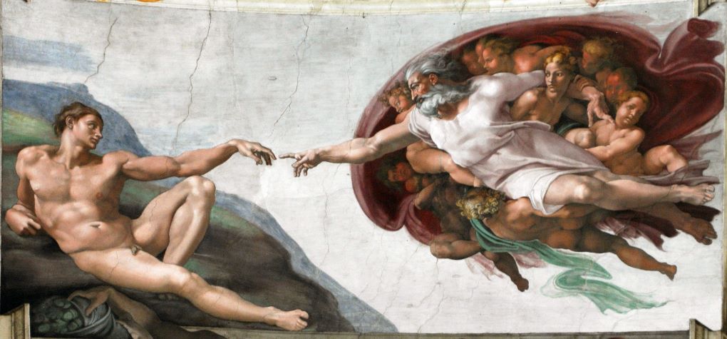 Michelangelo Creazione di Adamo 2000x932