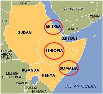 Horn of Africa map 2